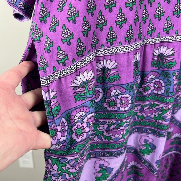 Vermont Country Store Midi Dress 2X Purple Floral Pockets Peasant Boho Prairie - Picture 8 of 13
